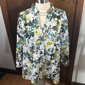 Abstract Print Button Down Shirt